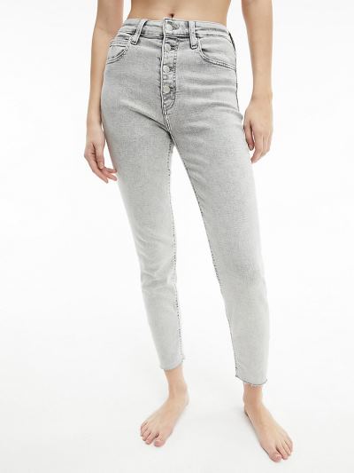 Calvin Klein Ruhák HU805330 | Calvin Klein High Rise Skinny Női Farmernadrág Szürke